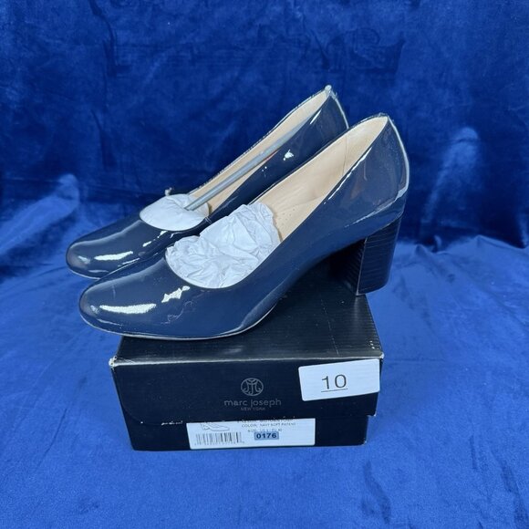 Marc Joseph Midtown Pump Navy Soft Patent Women's 9 0176 - Picture 2 of 4
